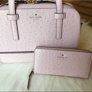 Kate Spade pink ostrich wallet Pink